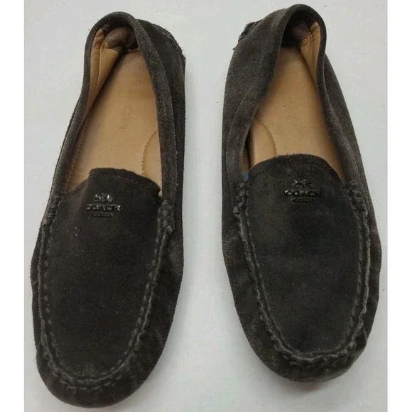 Coach Amber Brown Moccasins Coach New‎ York Carriage Logo Size 7.5 B