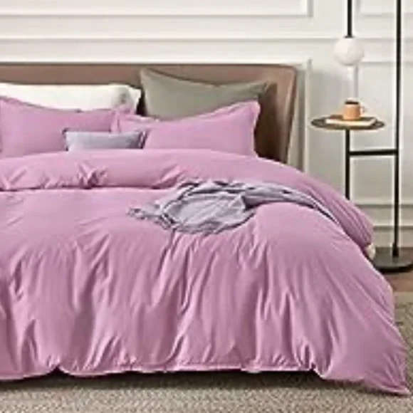 NEW Bedsure Purple Pink Duvet Comforter Cover Full Size 2 Pillowcases 80” x 90”