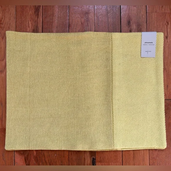 West Elm Textured Cotton Yellow Placemat Set