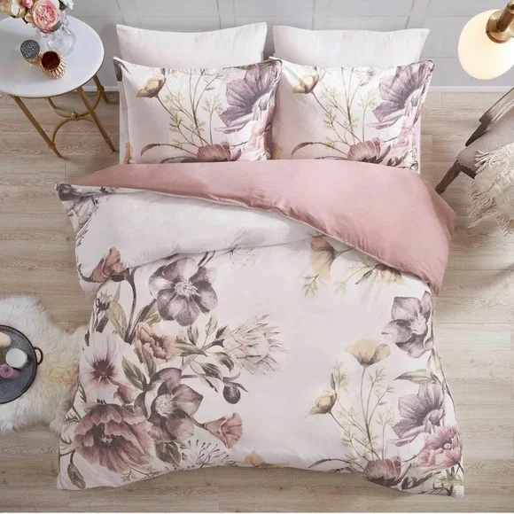 Madison Park Floral Cotton Blend Duvet Cover Set All Season Breathable Bedding k