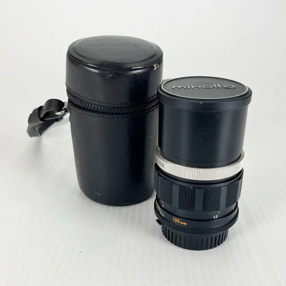 Minolta MC Rokkor-PF 1:2.8 135mm Camera Lens with Cap & Case