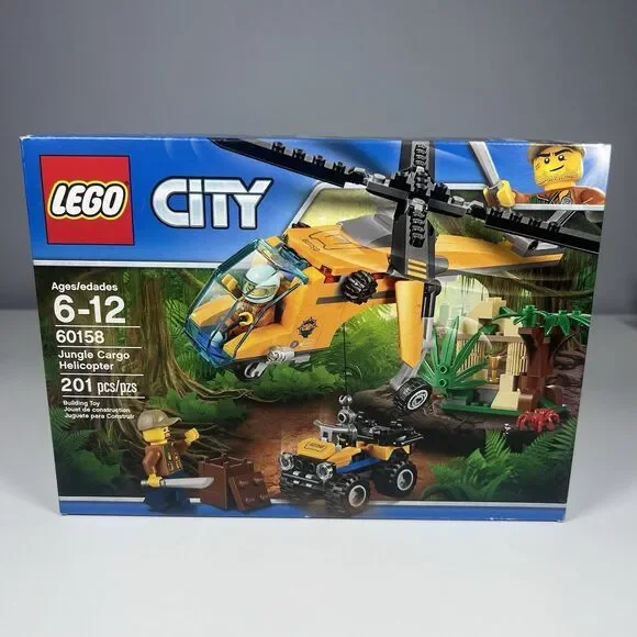 LEGO City Jungle Cargo Helicopter 60158 Multicolor 201 Pcs Bldg Toy Set New!