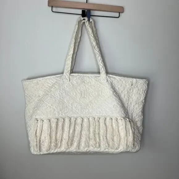 Amuse Society Desert Dreams Weekender Tote‎ Bag Large Boho Cream Colored Carryon