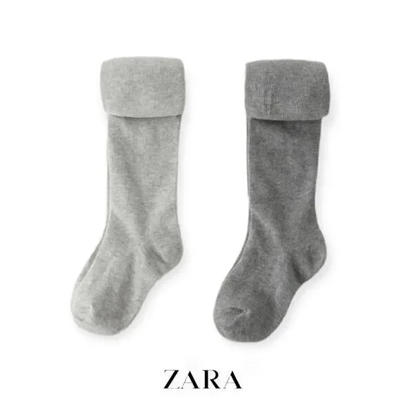 ZARA Kids | Gray | TWO-PACK OF PLAIN TIGHTS