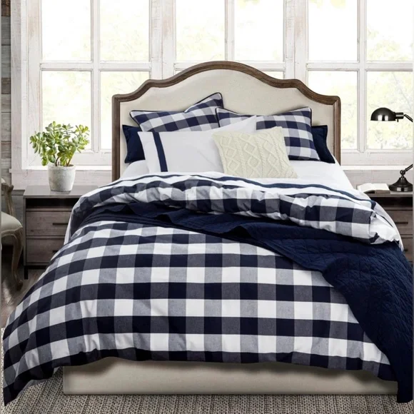 CAMILLE Duvet Set Navy And White / Super King