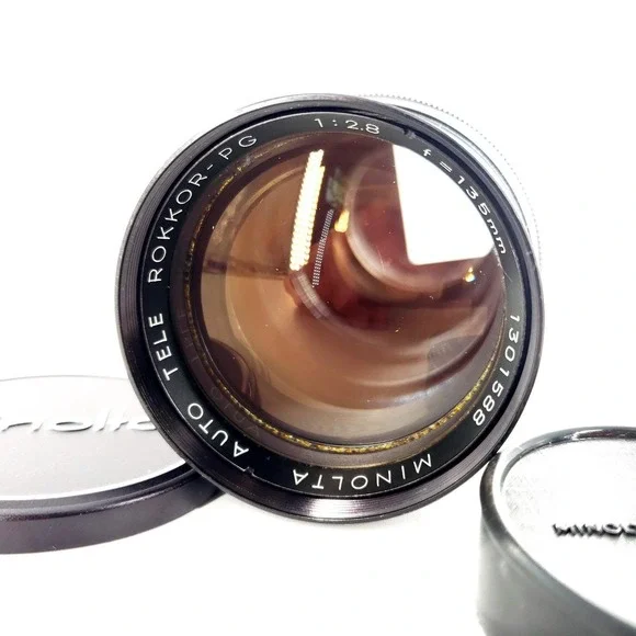 Minolta Auto Tele Rokkor-PG 135mm f/2.8 Lens w/ Caps Tested