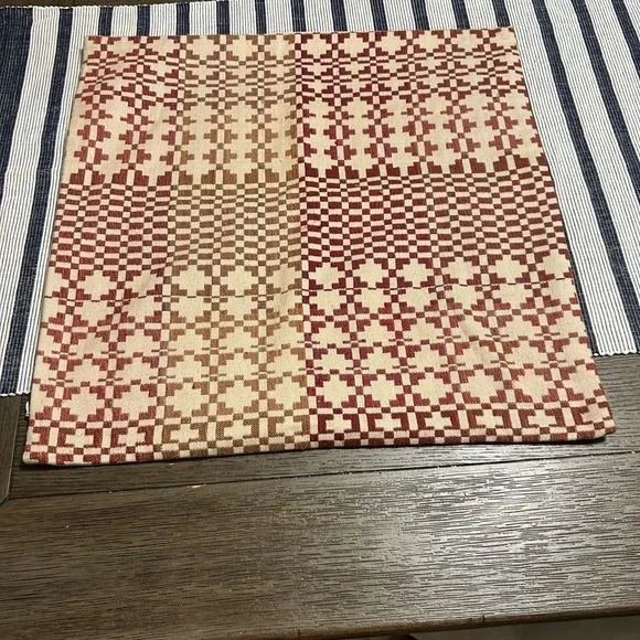 West Elm Pillow Cover with Red and Cream Accents