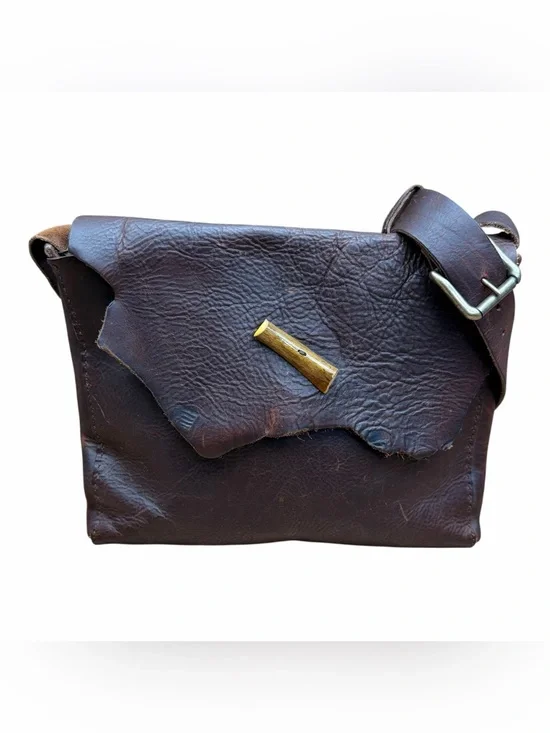 Handcrafted Dark Brown Leather Crossbody Bag