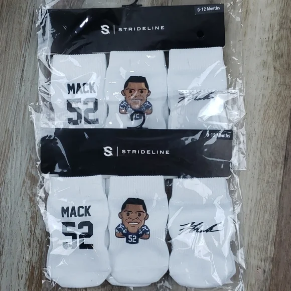 Khalil Mack # 52 Chicago Bears 2 Pack Socks 0-12 M