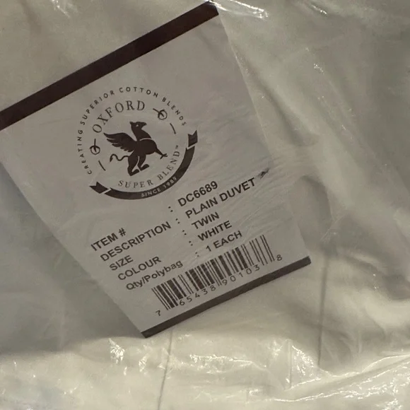Oxford White Twin Duvet Cover
