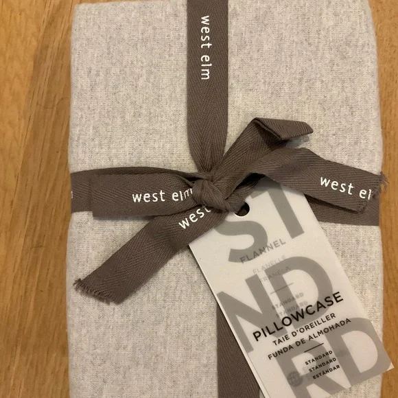 West Elm Light Gray Bedding Set, two pillowcases