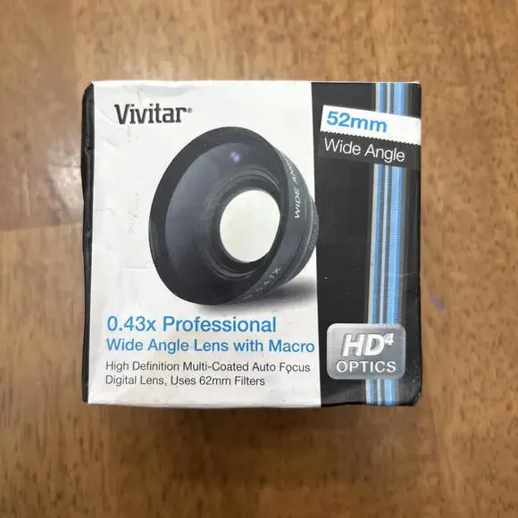 Vivitar .43X 52mm Pro Telephoto Lens For 58mm Lens HD4 Optics NOS