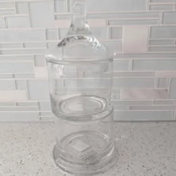 West Elm Glass Countertop Storage cylinder Holder