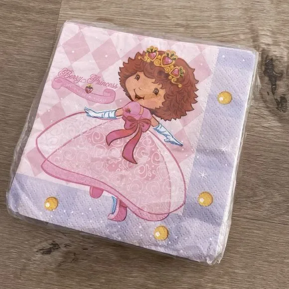 Y2K Strawberry Shortcake Princess Lunch Napkins Birthday Party Tableware VTG