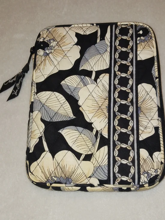 Vera Bradley Black Floral Quilted Tablet Sleeve