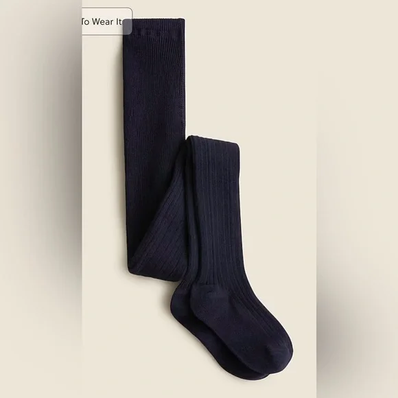 J.Crew Girls' ribbed tights in navy