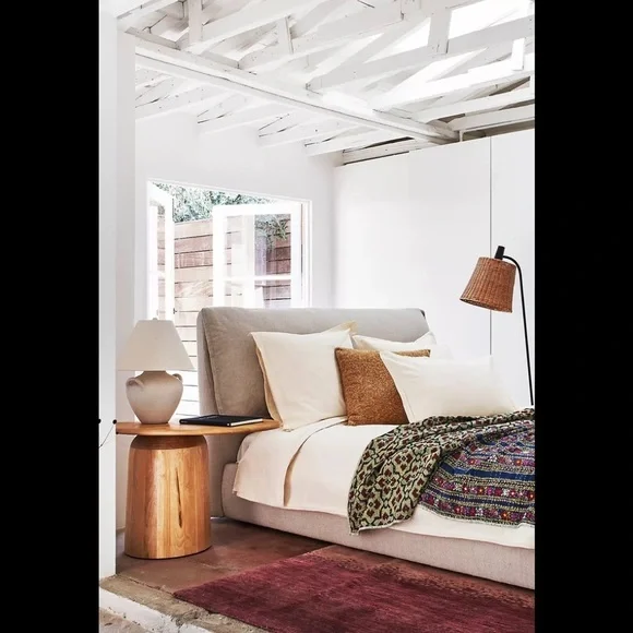 NWT Anthropologie Relaxed Cotton-Linen Duvet Cover Queen Cream color