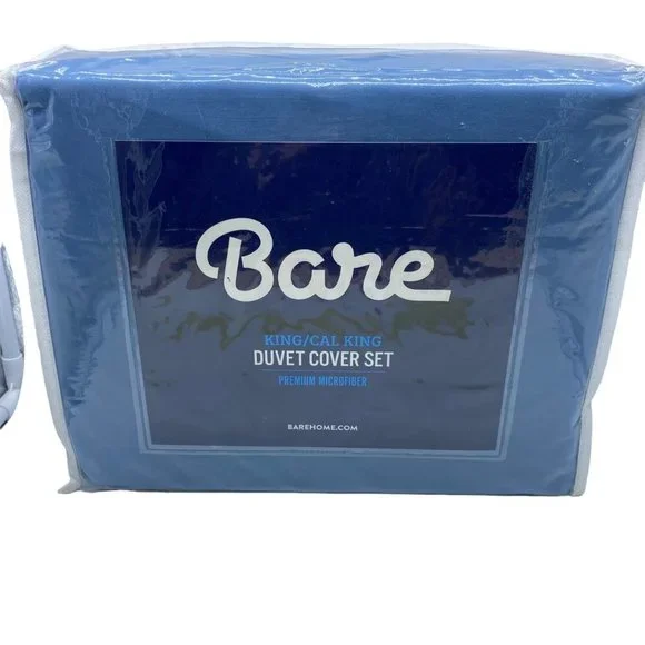 BRAND NEW‎ Bare Blue Premium Microfiber King/California King Duvet Cover Set
