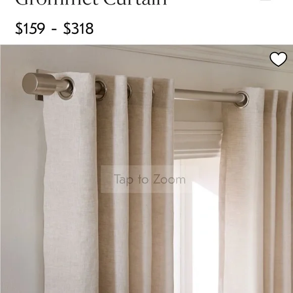 West Elm Flax Cream Linen Grommet Curtain Panels