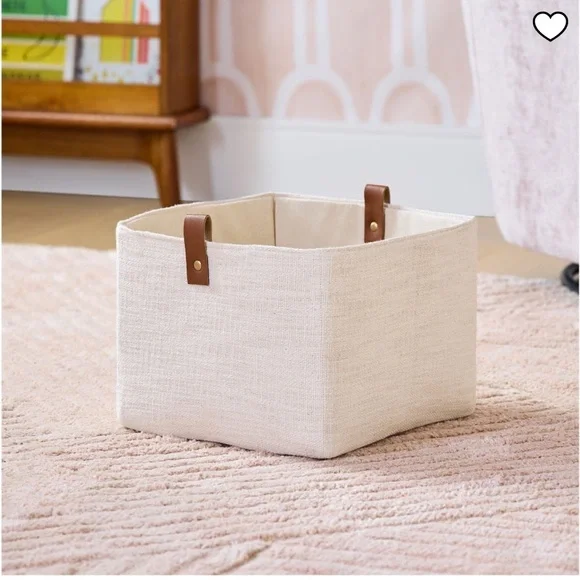 Set of 4 West Elm Kids Slub Cotton Storage Bins.