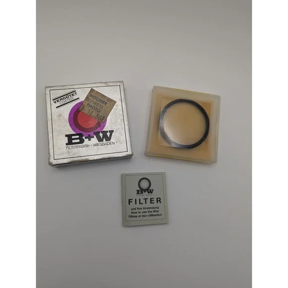 Vintage B+W 55mm UV 010 Haze Lens Filter Made Germany w/ Box Instructions