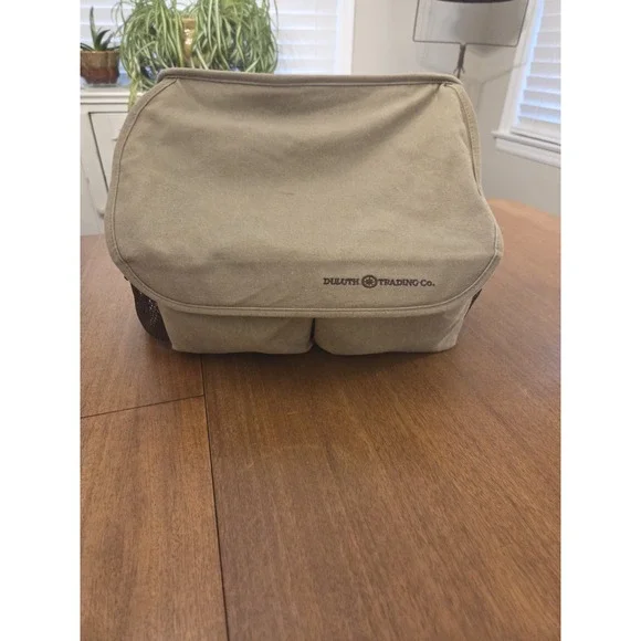 Duluth Trading‎ Co Canvas Laptop Shoulder Tote Messenger Organizer Bag Tan