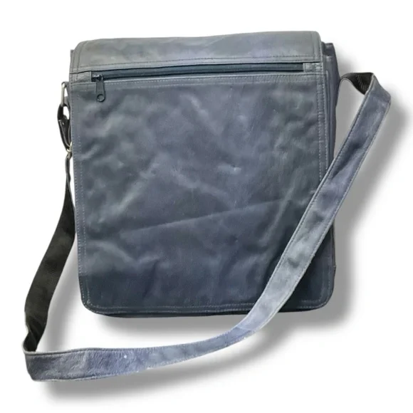 🖤 Vintage Wilsons Leather Messenger Bag 💼 Blue‎ Genuine Leather Crossbody