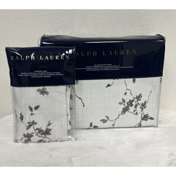 RALPH LAUREN Munroe Full/Queen Duvet + 1 Standard Sham New