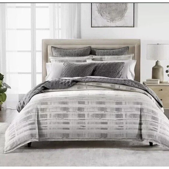 Hotel Collection Broken Stripe KING Duvet & Shams Set $500