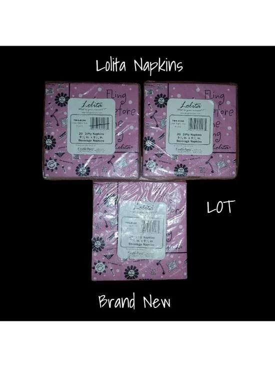 Lolita Cocktail Beverage Napkins - Fling Before The Ring, Set of 3 Packs New