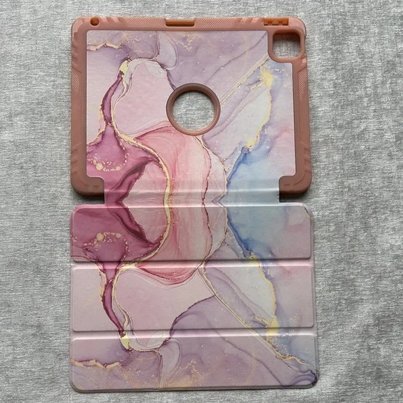 Marble Tablet Case Stand Pink Purple Gold iPad Cover Protective