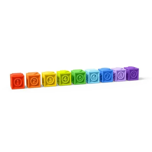 Bright‎ Starts KaleidoCubes – 9pc Baby Bath Stack & Squeeze Blocks, Ages 3M+