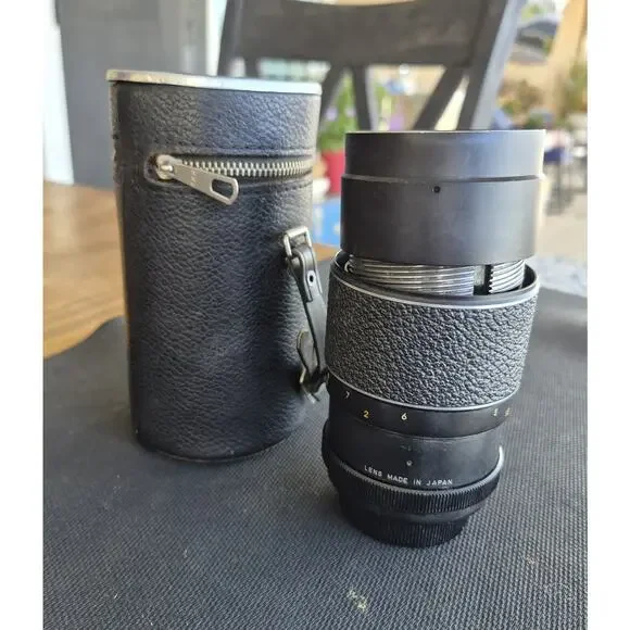 Vintage Hanimar Auto 1:2.8 F=135 mm Camera Lens Japanese W/ Case, For Parts