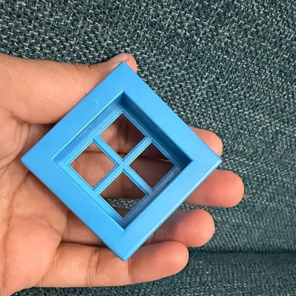 Lego dull missing piece -Blue Square Window Frame