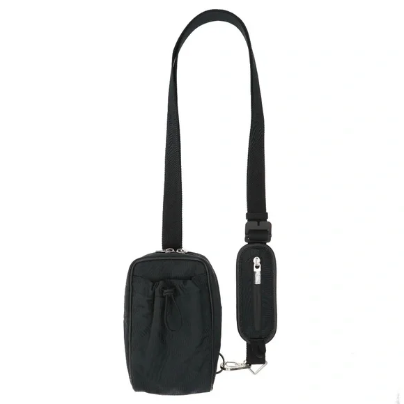 Burberry Sling Phone Bag Black Check Jacquard New