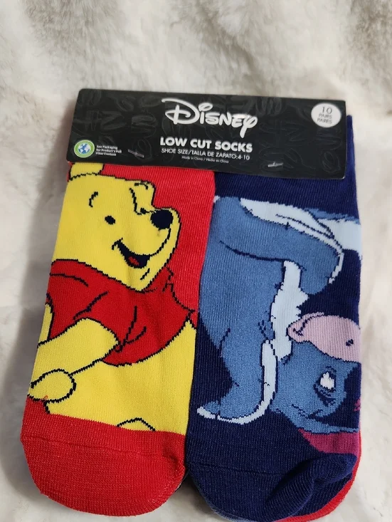 Disney Winnie the Pooh & Eeyore Low Cut Socks - Yellow, Red, Blue, Pink
