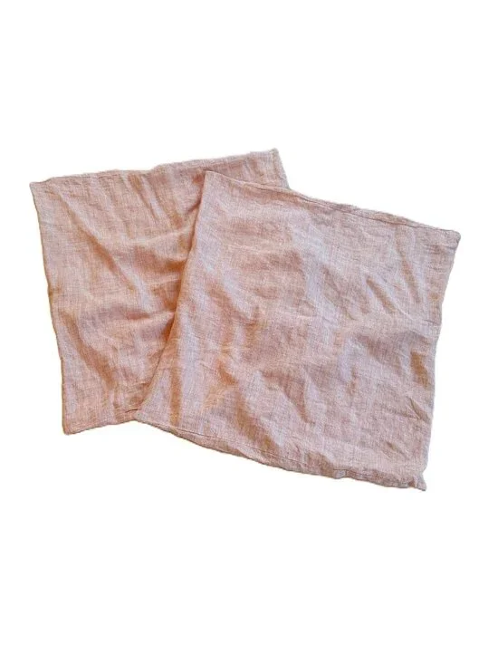 West Elm 100% Linen Red White 26