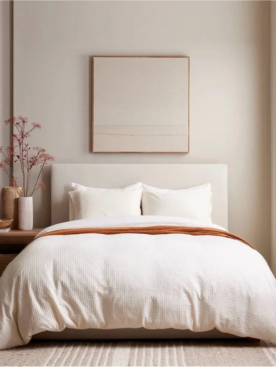 NWOT Undyed Honeycomb 100% Organic Cotton Duvet Cover Set - Retail $114