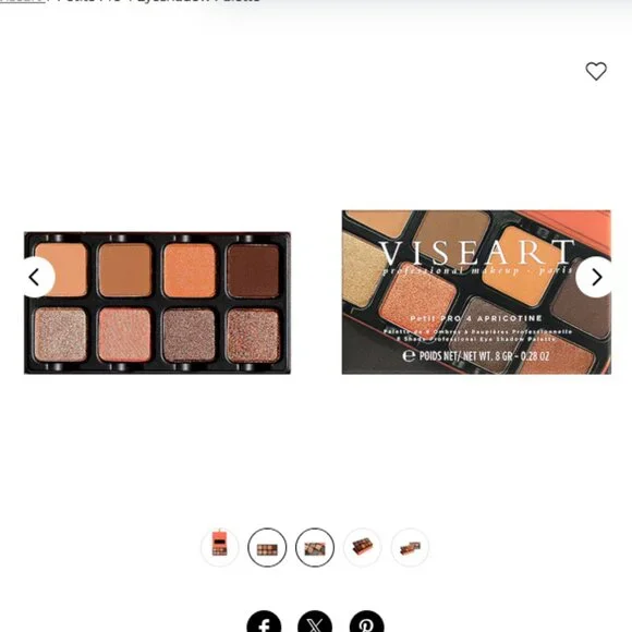 NIB - Viseart Petit Pro 4 Apricotine - Eyeshadow Palette
