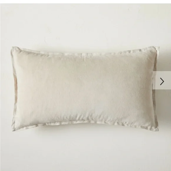 West Elm Classic Cotton Velvet Pillow Cover - Sand 12x2