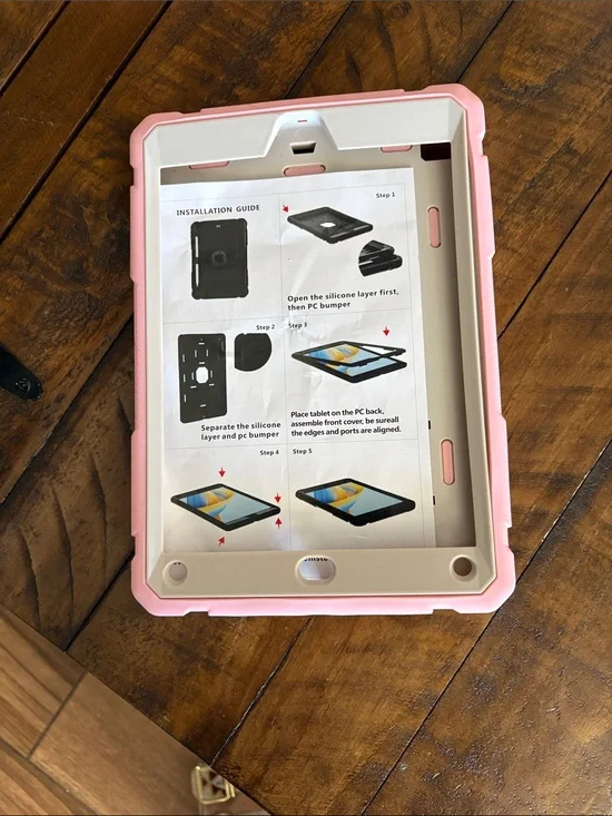 Pink Heavy-Duty Protective Tablet Case - Shockproof Shell