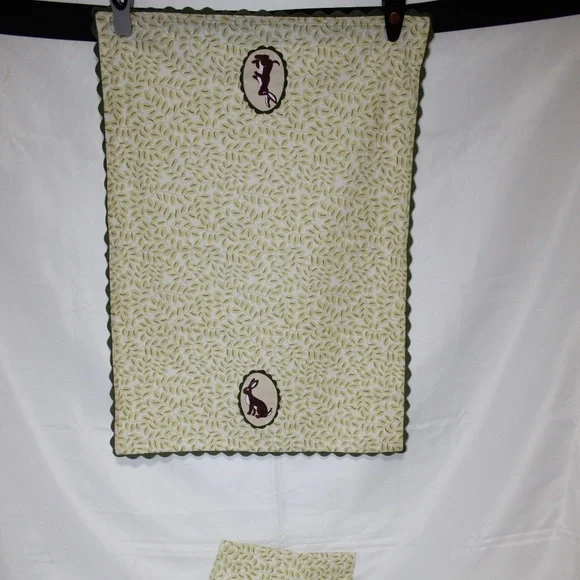 West Elm Bunny Printed Tea Towels. Sz. 28