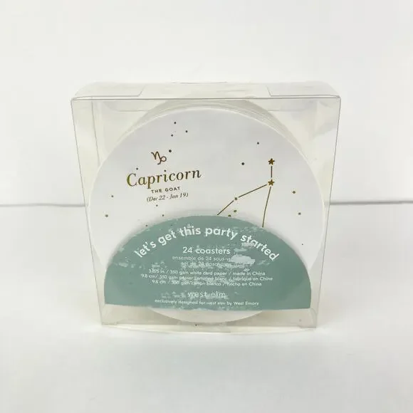 West Elm 24 Coaster Astrology Horoscope Cards w Recipes
