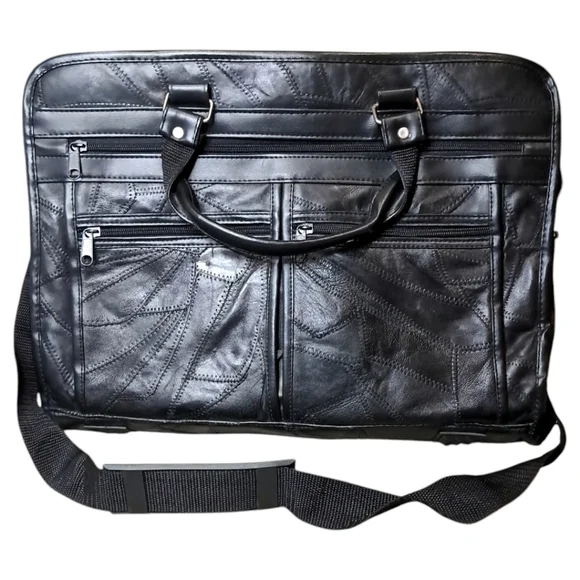 Genuine Leather Messenger Briefcase Bag/Organizer Large Capacity