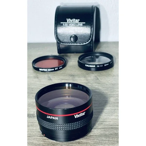 Vivitar 0.5X Video Underwater Lens Wide Angle UR/Pro 52mm CY Kalimar CU+2 & CASE