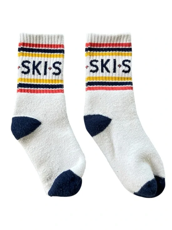 Janie & Jack toddler Cozy Crew SKI Socks with Navy Accents