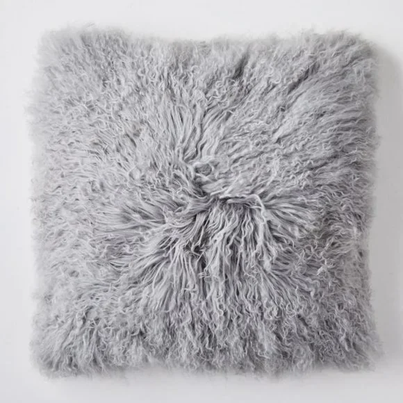 West Elm Mongolian Lamb Pillow Covers with Inserts