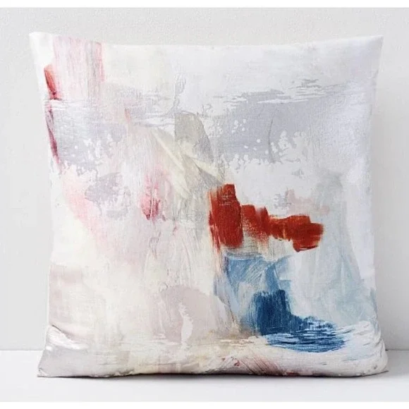 West Elm Ink Abstract Pillow Cover Blossom Brocade Paint Stroke