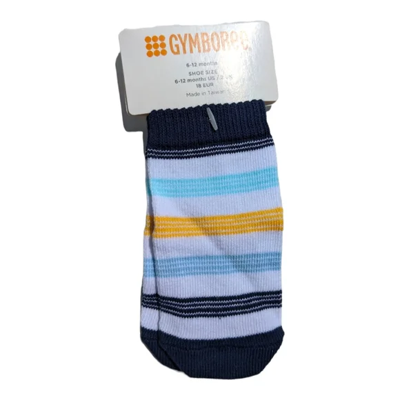 Gymboree Boys 6-12 months Blue / Yellow Striped Sock