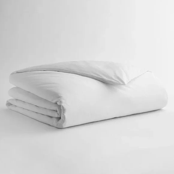 NEW GARNIER THIEBAUT Monaco Percale White King Duvet Cover in White